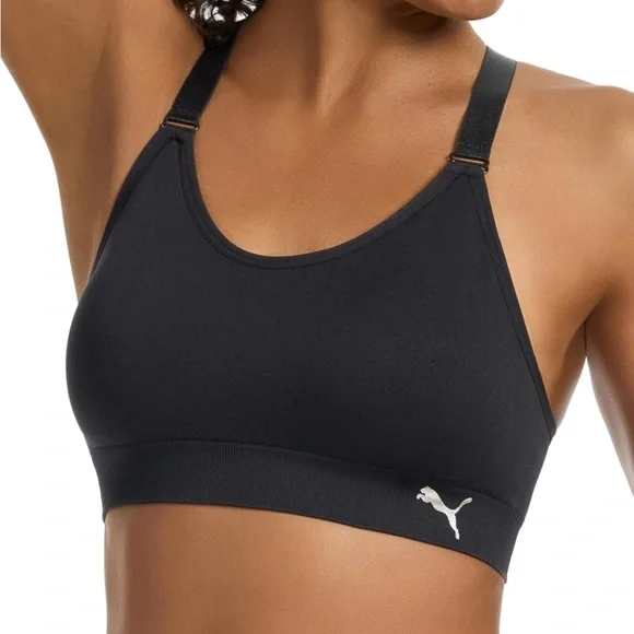 ❄️ 5/$15 PUMA Women's 2 Pack Seamless Sports Bra Black/Grey Workout Yoga Size XL - Picture 1 of 11